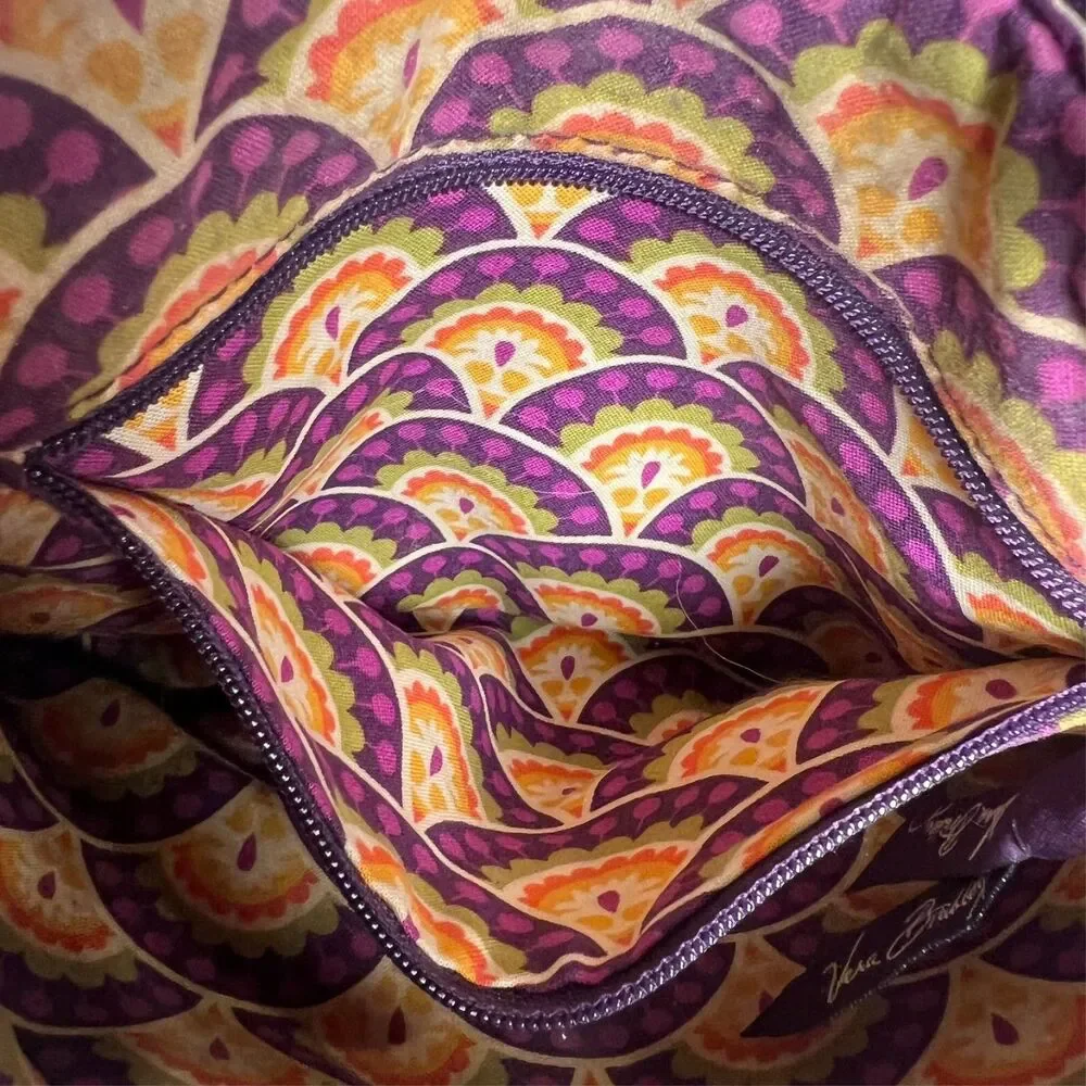 Vera Bradley Crossbody Bag Plum Crazy Pattern Quilted Purse Purple Floral Boho